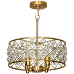 HOMCOM Ceiling Light With Adjustable Height, Modern Crystal Chandelier