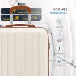 55x40x20cm Lightweight Luggage Overhead Cabin Hard Shell Cabin Suitcase 60+ Airlines Approved - Carry On Case - 4 Wheels | Cabin | Cream