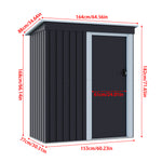 5 x 3 Ft Outdoor Metal Storage Shed With Lockable Door For Garden