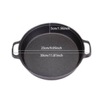 23cm/32cm Dia Black Pre-seasoned Cast Iron Pan | Small | Black