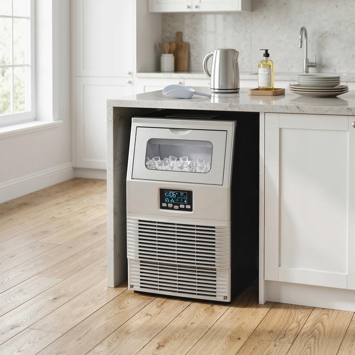 HOMCOM Commercial Ice Maker With 4kg Ice Storage For Home Restaurant