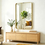 Rectangular Wall Mirror, 90 X 60 Cm Wall Mounted Bathroom Mirror | Gold