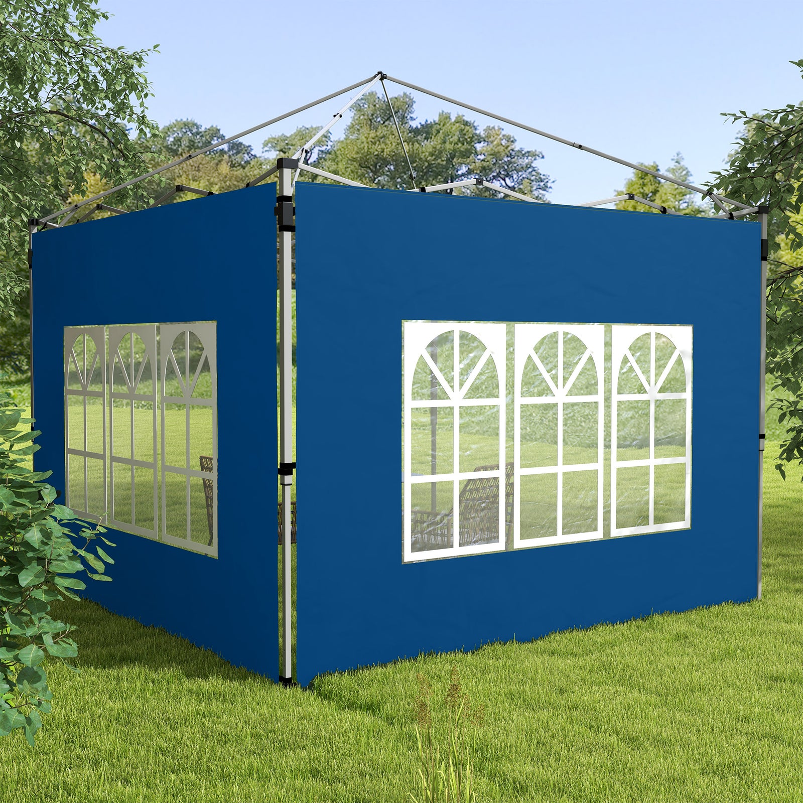 Outsunny Gazebo Side Panels For 3x3(m) Or 3x4m Pop Up Gazebo, 2 Pack