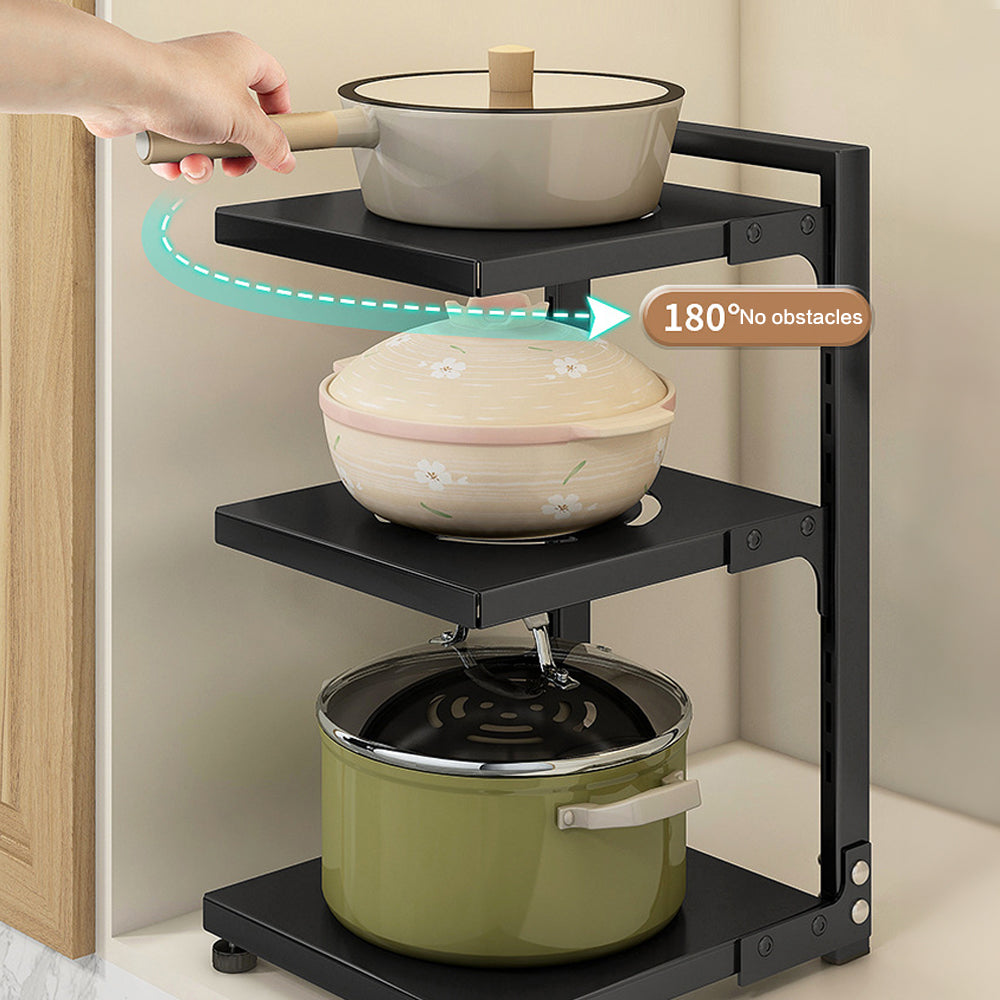 2/3/4-tier Adjustable Kitchen Pot Rack Organizer | Medium