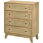 Chest Of Drawers, 4 Drawer Unit Storage Rattan Element