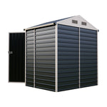 6x4 Ft Heavy-Duty Metal Apex Roof Garden Storage Shed – Durable Steel Frame, 4 Vents & Lockable Door Outdoor Tool House