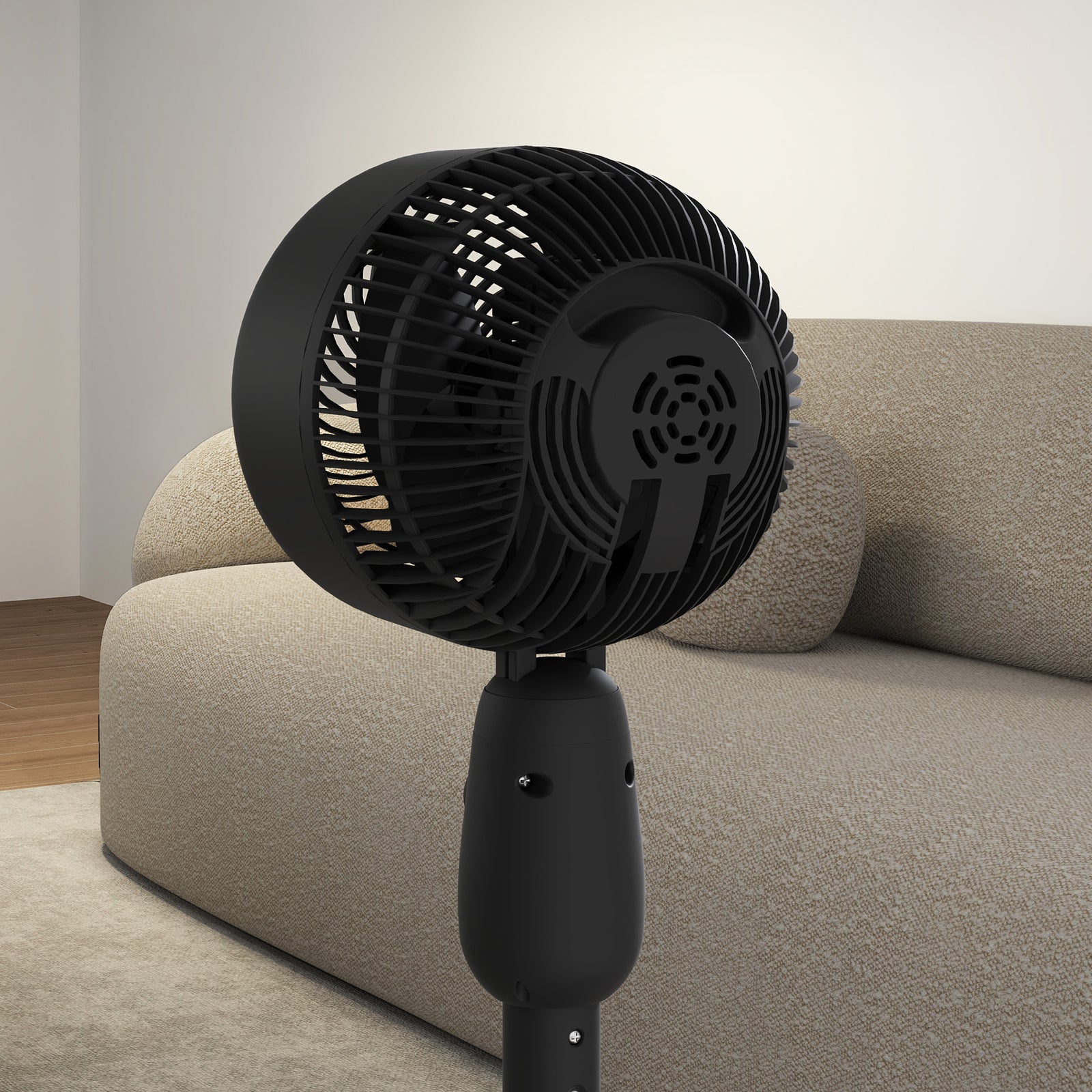 Pedestal Fan For Bedroom Powerful Air Circulator W/ 3 Speed | One Size | Black