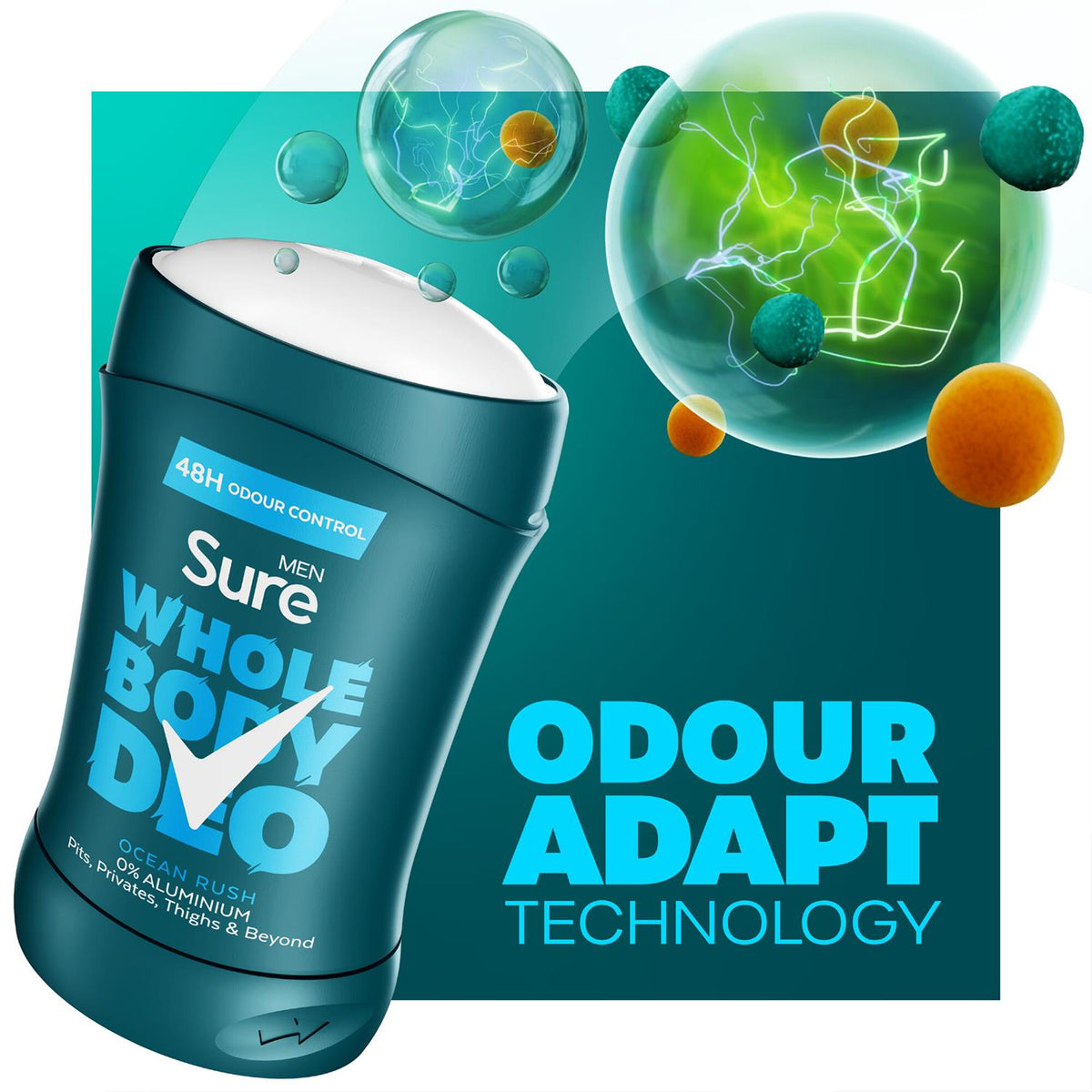 Men Deodorant Stick Ocean Rush With 48hrs Of Odour Control 50ml, 3 Pack | Set of 3