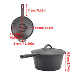 Breeins 2.5l Pre-seasoned Cast Iron Saucepan With Lid