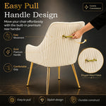 Dining Chairs Upholstered Tufted Velvet Kitchen Chairs | Set of 2 | Cream
