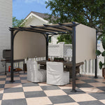 Outdoor Retractable Pergola Garden Sun Shade Patio Canopy | Beige