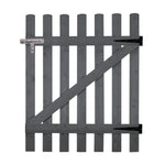 0.9m W x 0.9m-1.8m H Garden Wood Fence Gate With Latch | XS | Grey