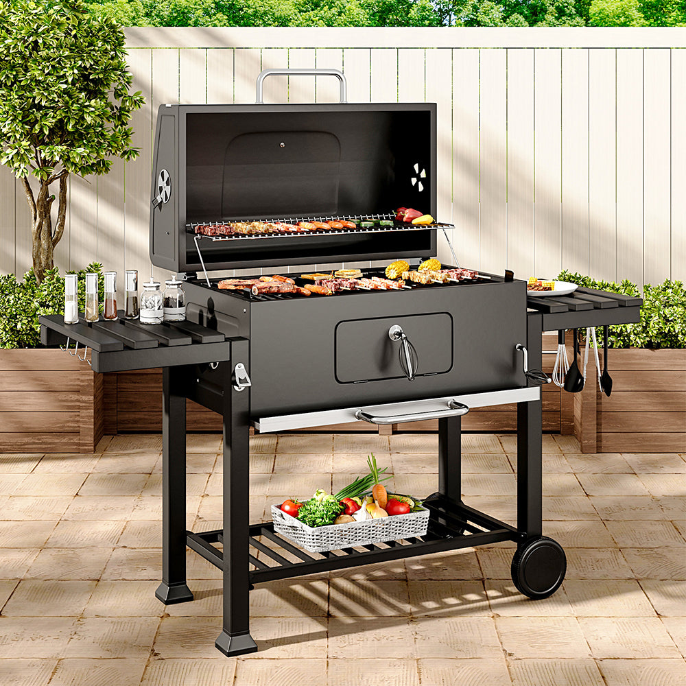 Outdoor Charcoal Grill With Side Table Bbq Patio