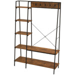Coat Rack, Coat Stand With Shoe Storage, 5 Hooks For Hallway