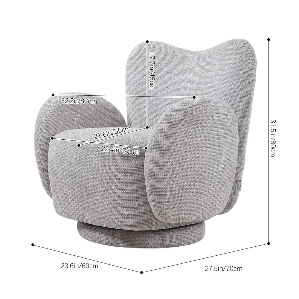 Chenille Upholstered Swivel Chair Armchair