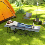 Folding Camping Bed With Cushion | Gray