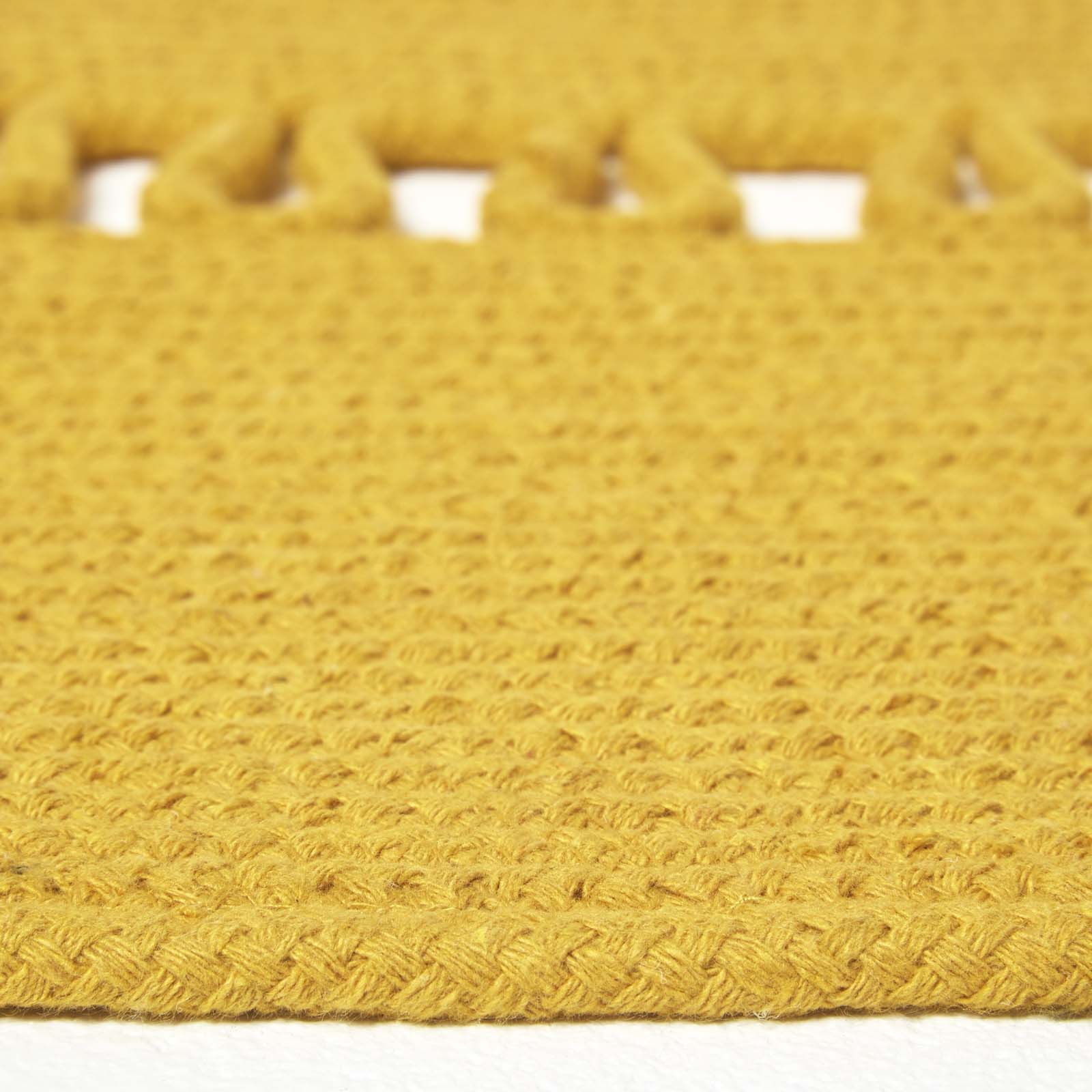 Crochet Braided Round Rug | 150cm | Mustard