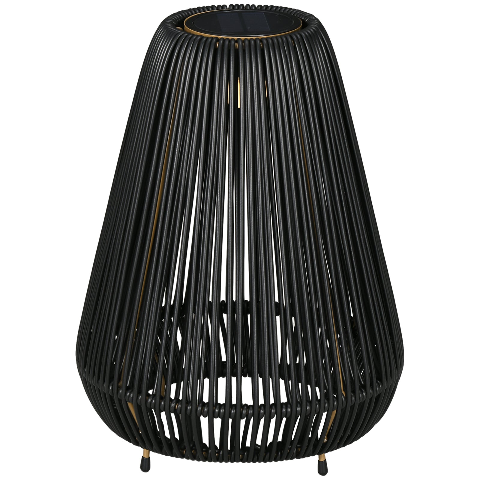 3-level Garden Rattan Solar Lantern With Auto On/off Led