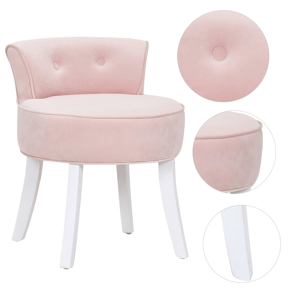 Velvet Slipper Chair Back Chair Sofa Vanity Bedroom Dressing Chair | Pink