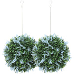 HOMCOM Set Of 2 Artificial Plant Topiary Balls, Faux Plants