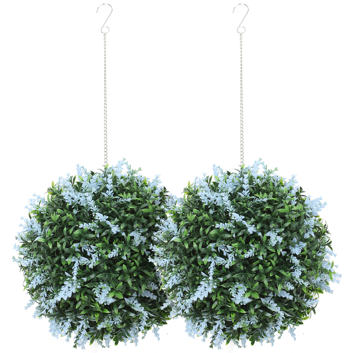 HOMCOM Set Of 2 Artificial Plant Topiary Balls, Faux Plants