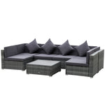 Outsunny 7 Pcs Outdoor Rattan Sofa Set Patio Sectional