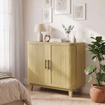 Sideboard With 2 Curved Doors And Adjustable Shelf | Oak