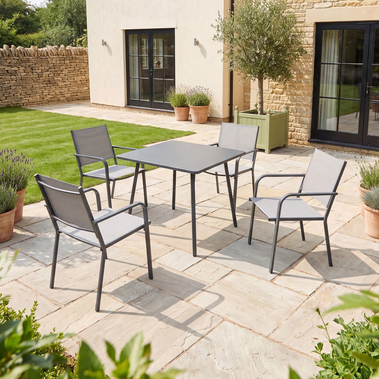 Artemis Home Rivington 4 Seater Steel Garden Dining Set