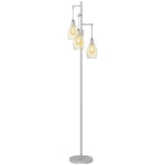 Industrial 3-light Floor Lamp Dimmable Led Standing Lamp | Silver
