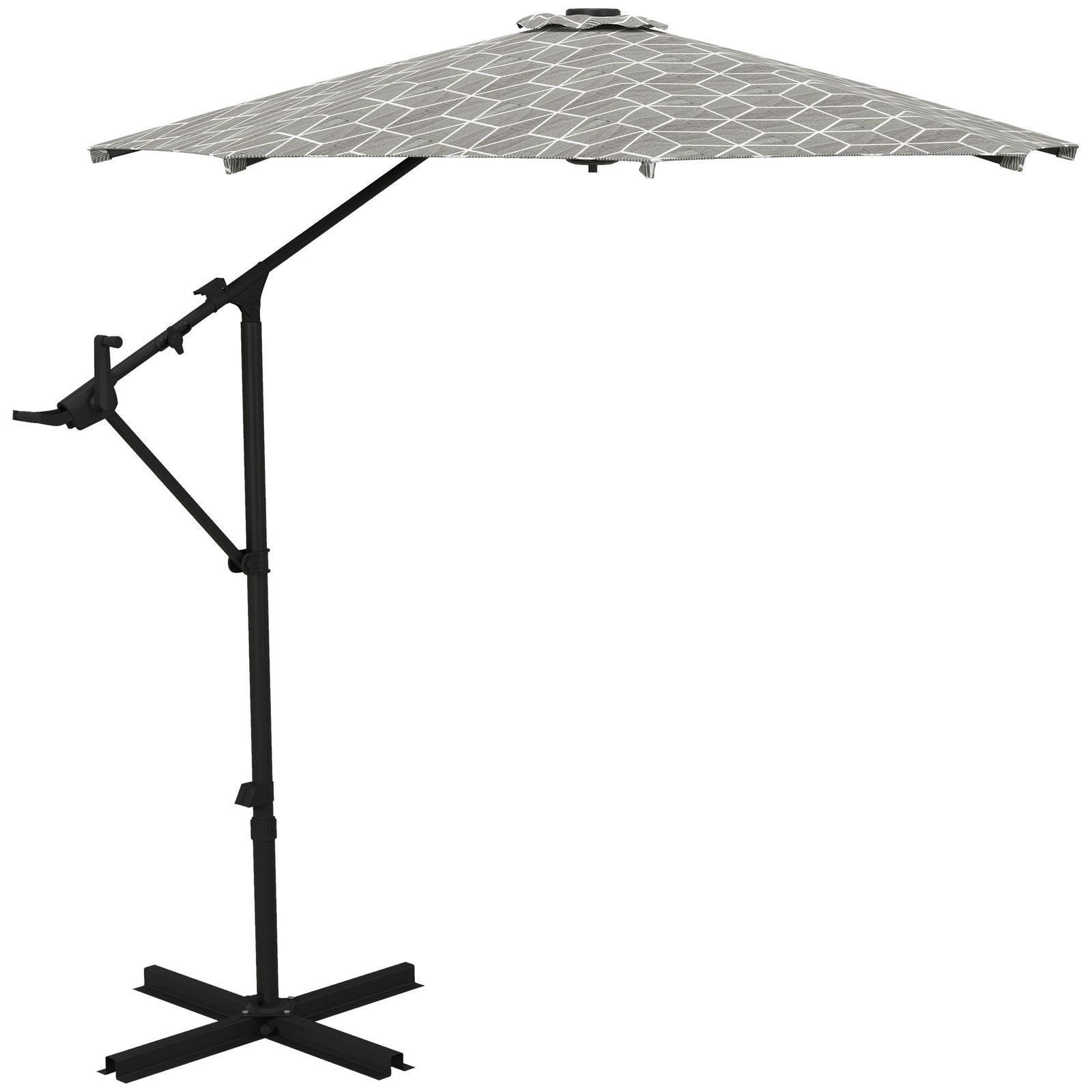Convertible Cantilever/market Parasol W/ Base, 360°