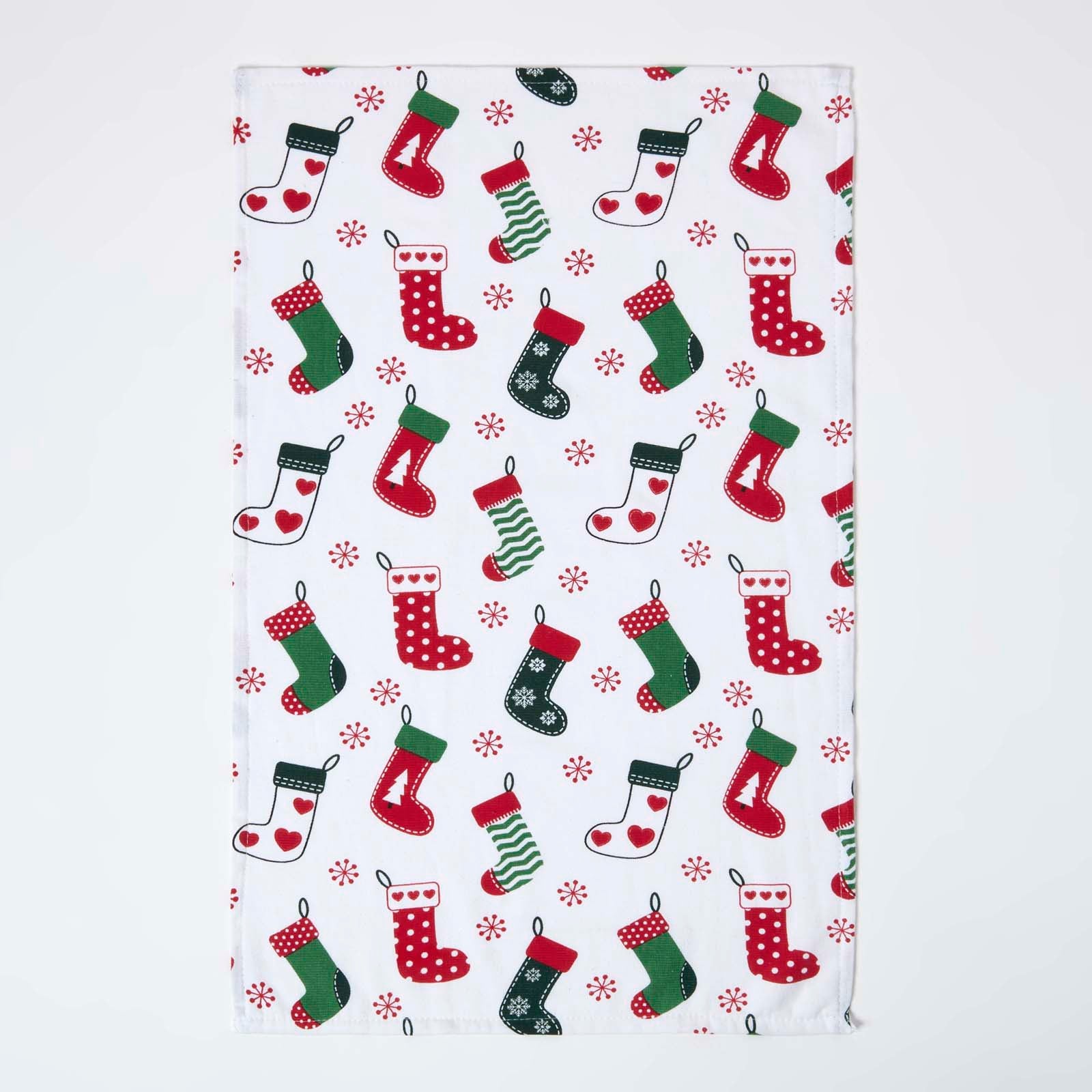 Stockings Christmas Tea Towel