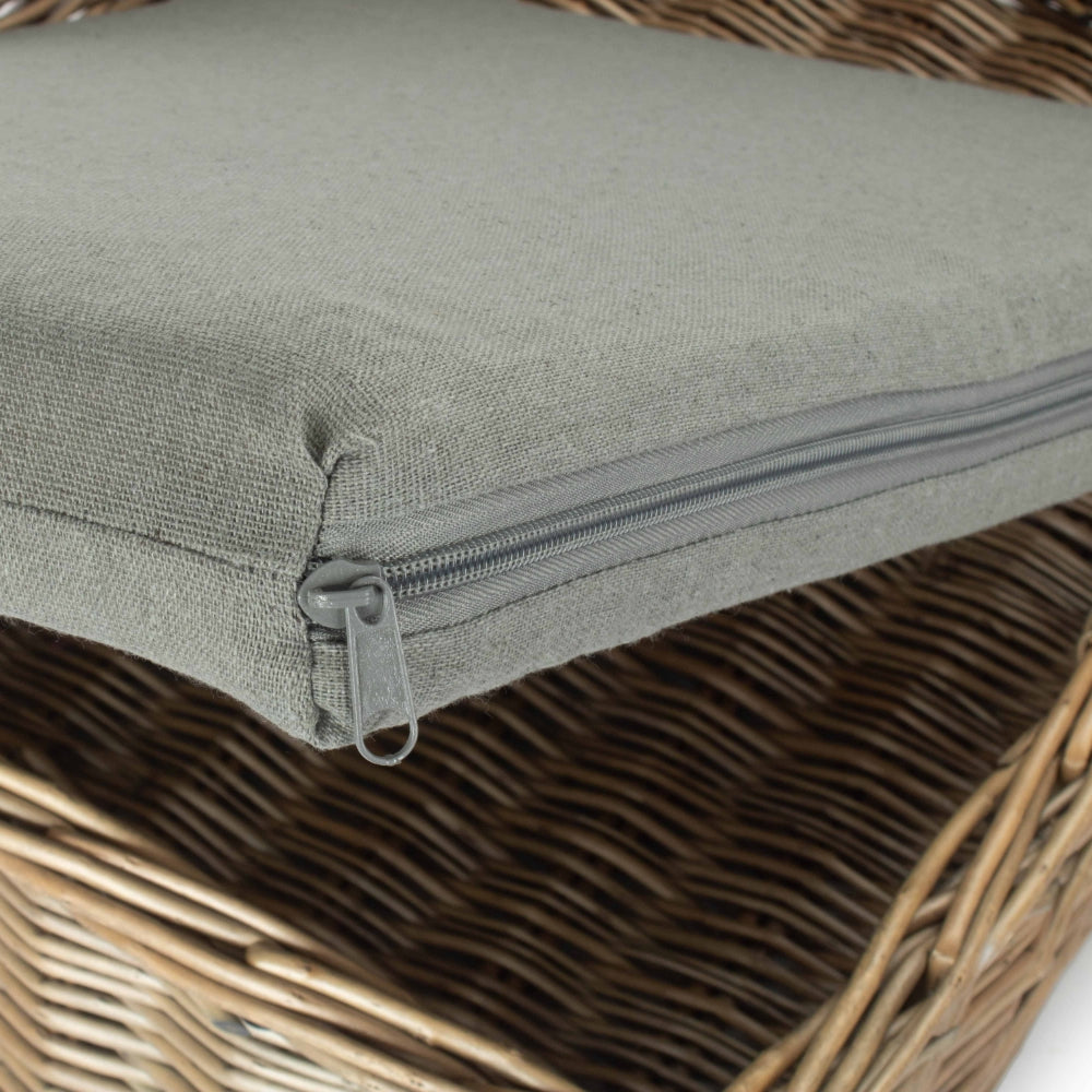 Small Wicker Rectangular Dog Bed With Cushion | Small | Brown