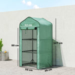 Outsunny Portable Mini Greenhouse With Roll-up Door And Wire Shelves, Green