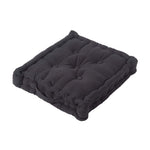 Cotton Plain Floor Cushion | 40cm x 40cm | Black