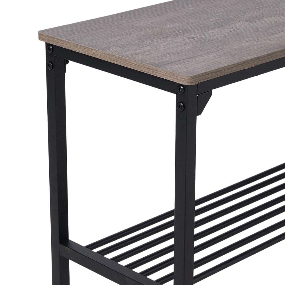 4-piece Industrial Dining Table Set With 2 Chairs And Bench – Vintage Metal Kitchen Furniture | Grey