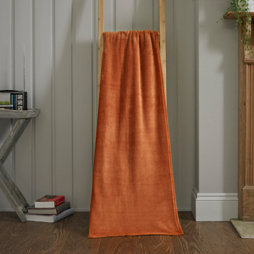 Cozy Touch Supersoft Plush Throw | 127cm x 152cm | Copper