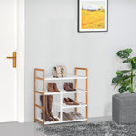 4-tier Shoe Rack Simple Home Storage W/ Wood Frame