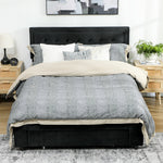 King Size Bed Frame With Storage And Adjustable Headboard | Black