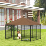 Outdoor Dog House W/ Canopy Top, Lock, Bowl Holder