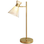 HOMCOM Table Lamp With Adjustable Head, Modern Bedside Lamp, Gold Tone