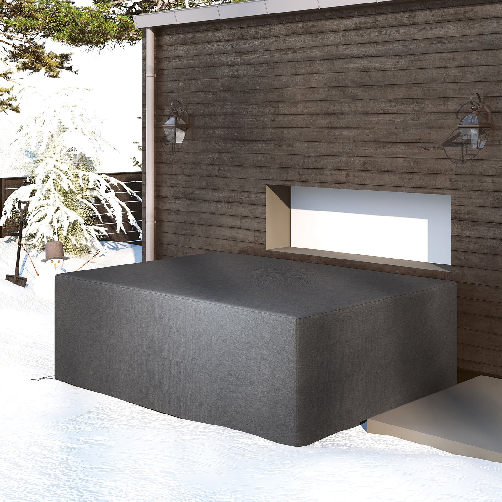 275cm Black Oxford Lounger Cover