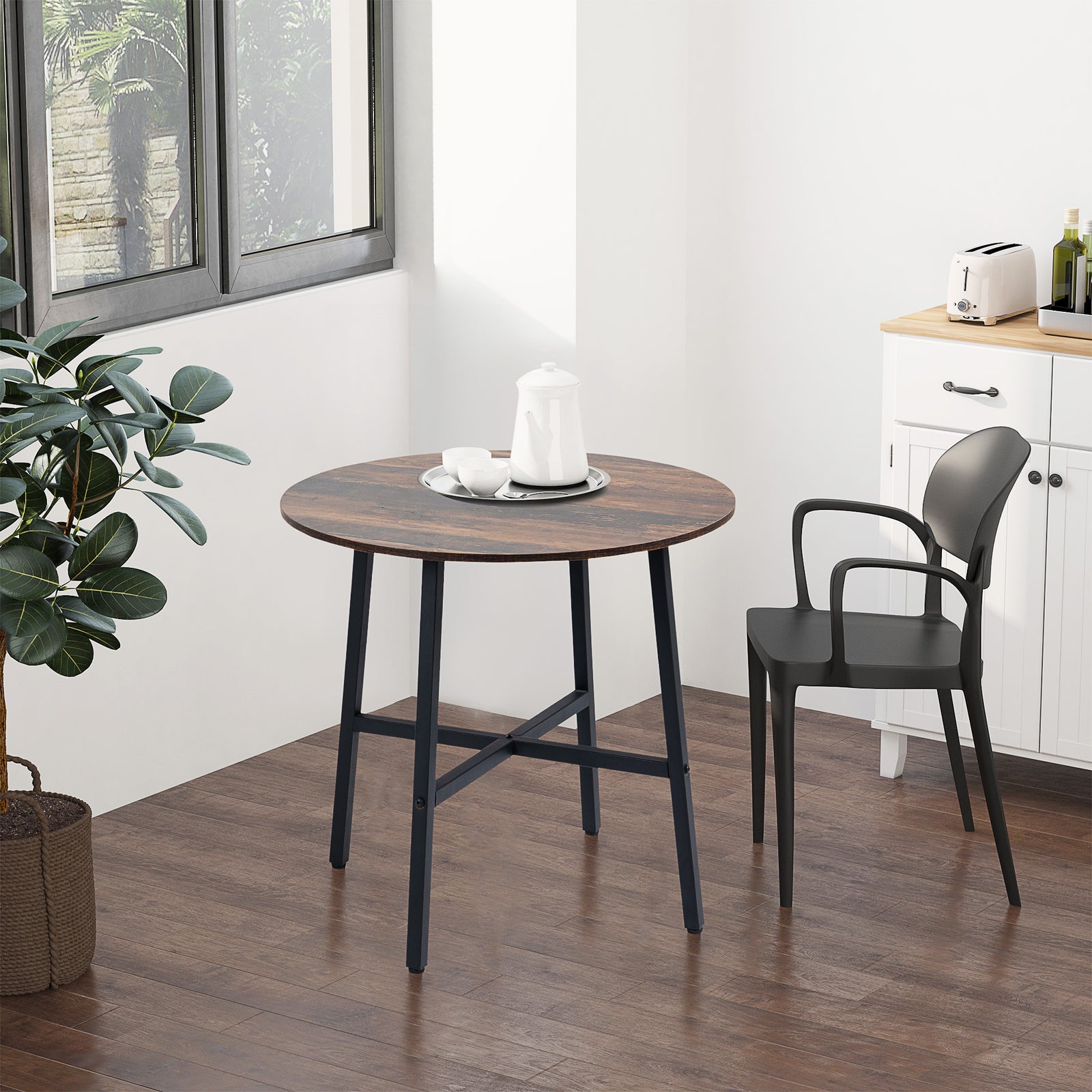 Dining Table For 4, Industrial, Steel Base