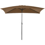 3x2m Patio Umbrella Canopy Tilt Crank | Brown