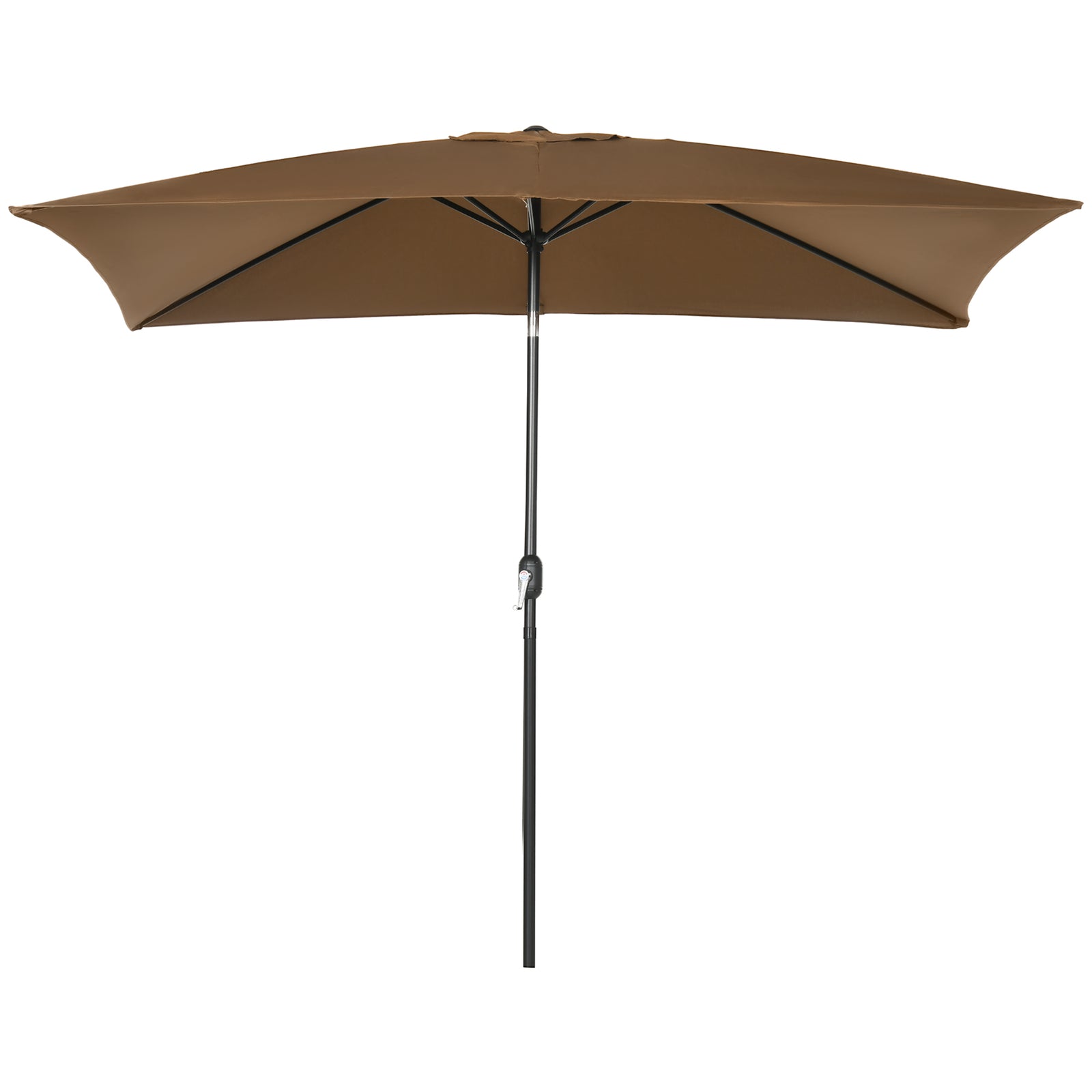 3x2m Patio Umbrella Canopy Tilt Crank | Brown