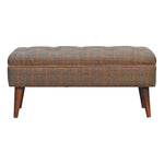 Solid Wood Multi Tweed Buffalo Pipe Bench
