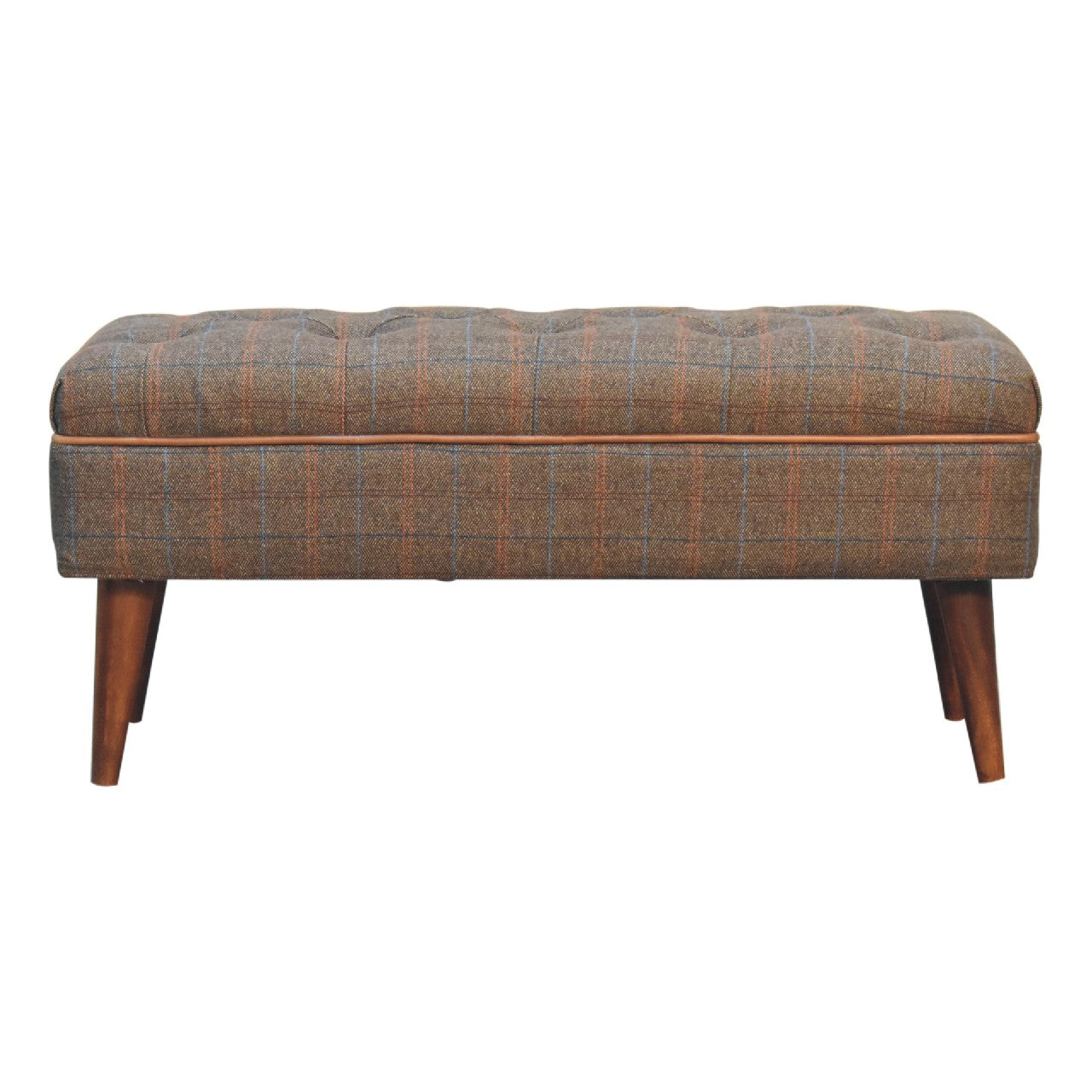 Solid Wood Multi Tweed Buffalo Pipe Bench