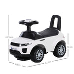 3-in-1 Ride On Car Foot To Floor Slider Toddler W/ Horn Steering | White