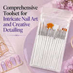 Envie Nail Art Brush Set 15pc Gel Acrylic Polish Design Painting Drawing Pen Pack