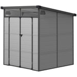 6 X 6ft Plastic Garden Shed With Windows And Air Vents | Light Grey