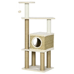 Cat Tree Climbing Tower W/ Scratching Post, Cat House, Hanging Toy Ball